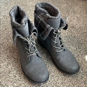 Grey combat boots